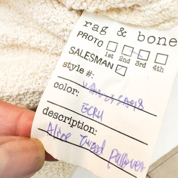 Rag & Bone Cream Ecru Pullover Hooded Sweater Alice Size Small - Picture 3 of 5